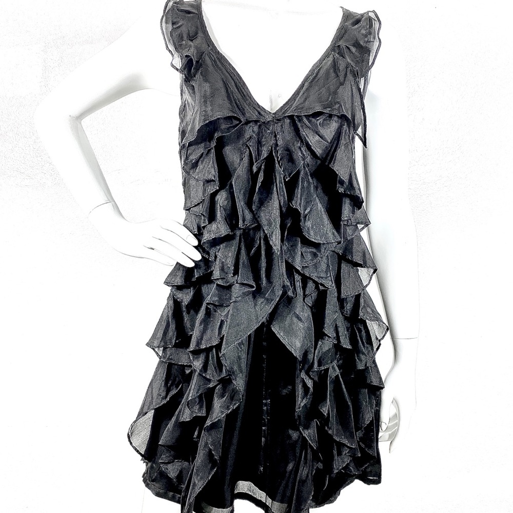 Beautiful little black ruffled minidress